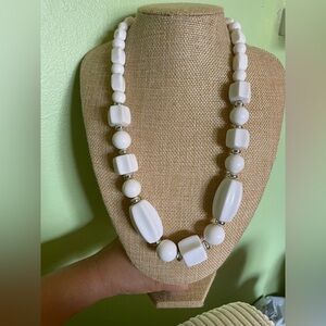 Elegant White Beaded Necklace